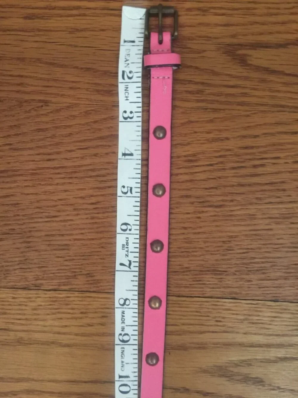 VINTAGE GAP PINK LEATHER STUDDED SKINNY BELT WOMENS M MADE IN USA